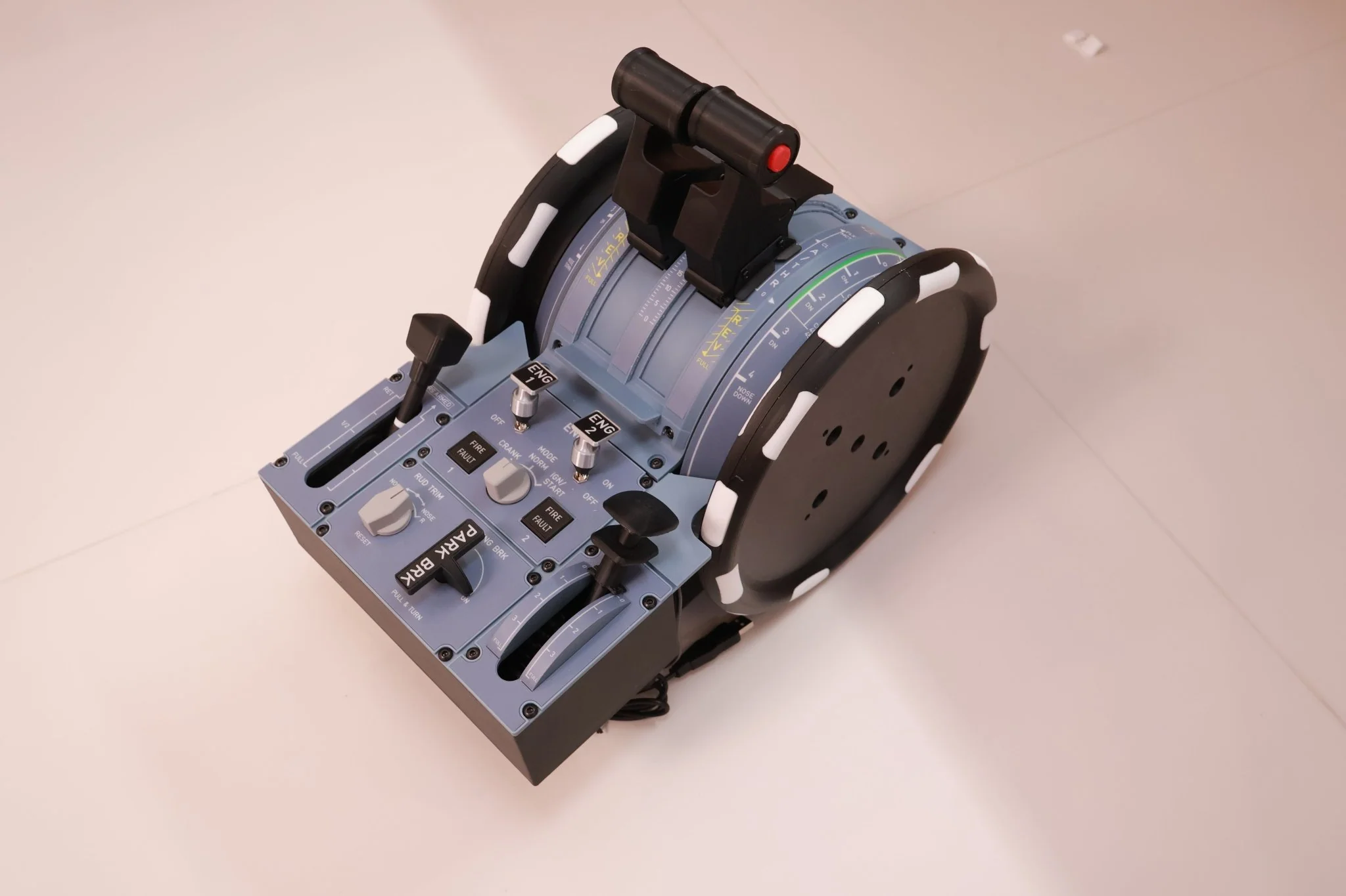 Hoowalt D107 V2.0 A320 A310 A190 电动油门象限 适用于飞行模拟 - 背光 全行程运动 兼容MSFS2020/2024、X-Plane、Fenix、FBW、toliss - Windows家用座舱面板（预售：1个月）