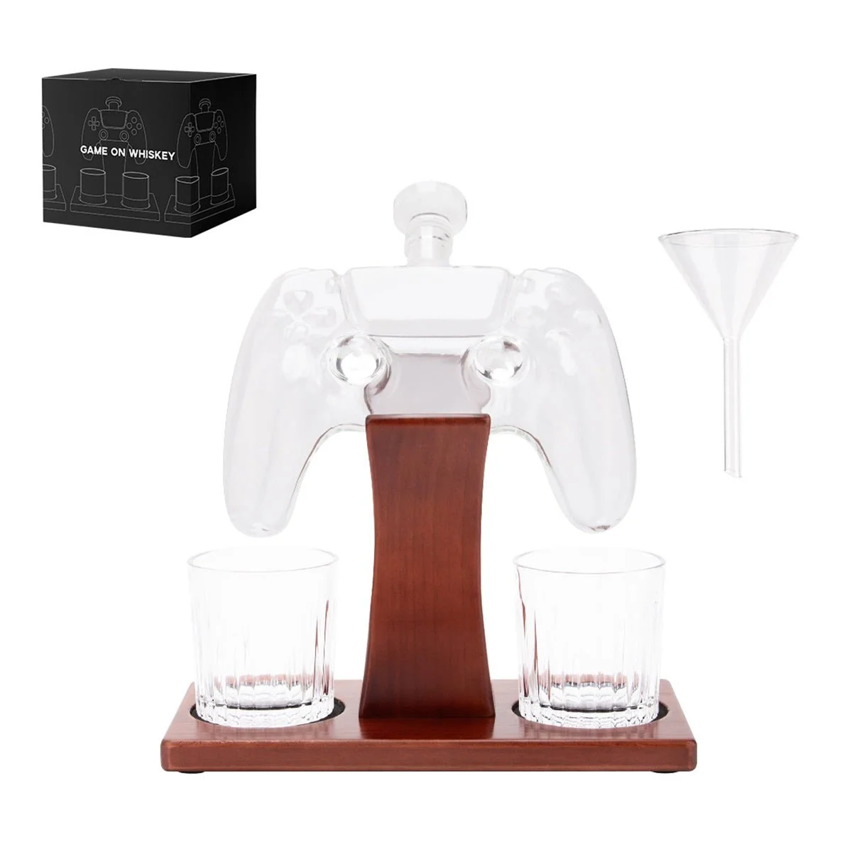 25.4 Oz Game Controller Whiskey Decanter Set with 2 Glasses