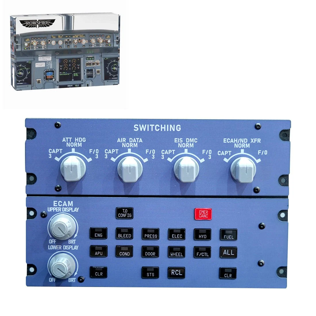 Rowsfire A109 V3.0 A320/A310/A350 ATT-ADIRS-EIS XECAM HOME-COCKPIT Landing-Gear-Indicator Integrated Panel for MSFS 2020/2024 - Compatible with Fenix, FBW & ini