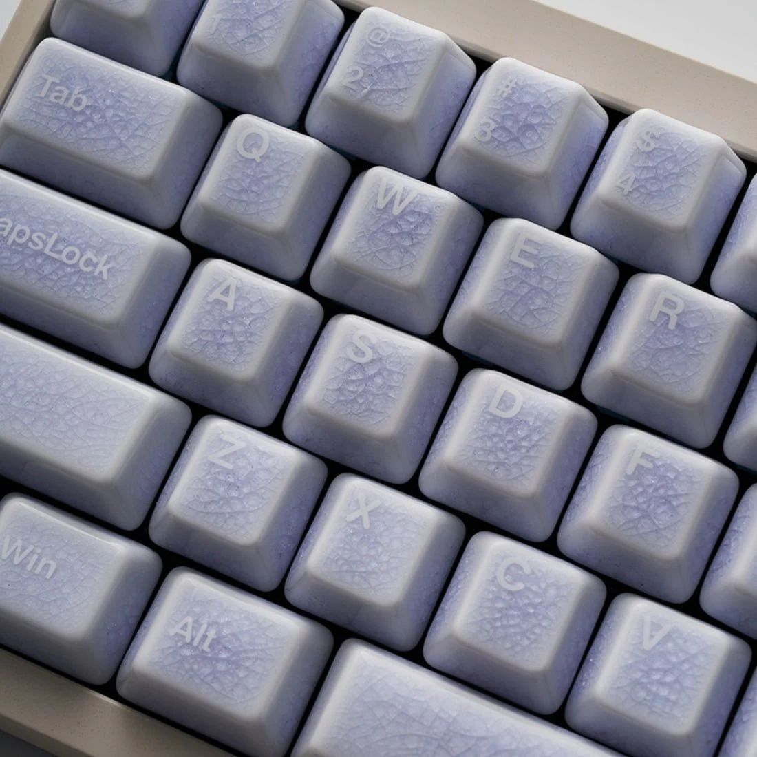 Crackle Ceramic Keycaps Set, OEM Profile 76/114 Keys for Mechanical Keyboard