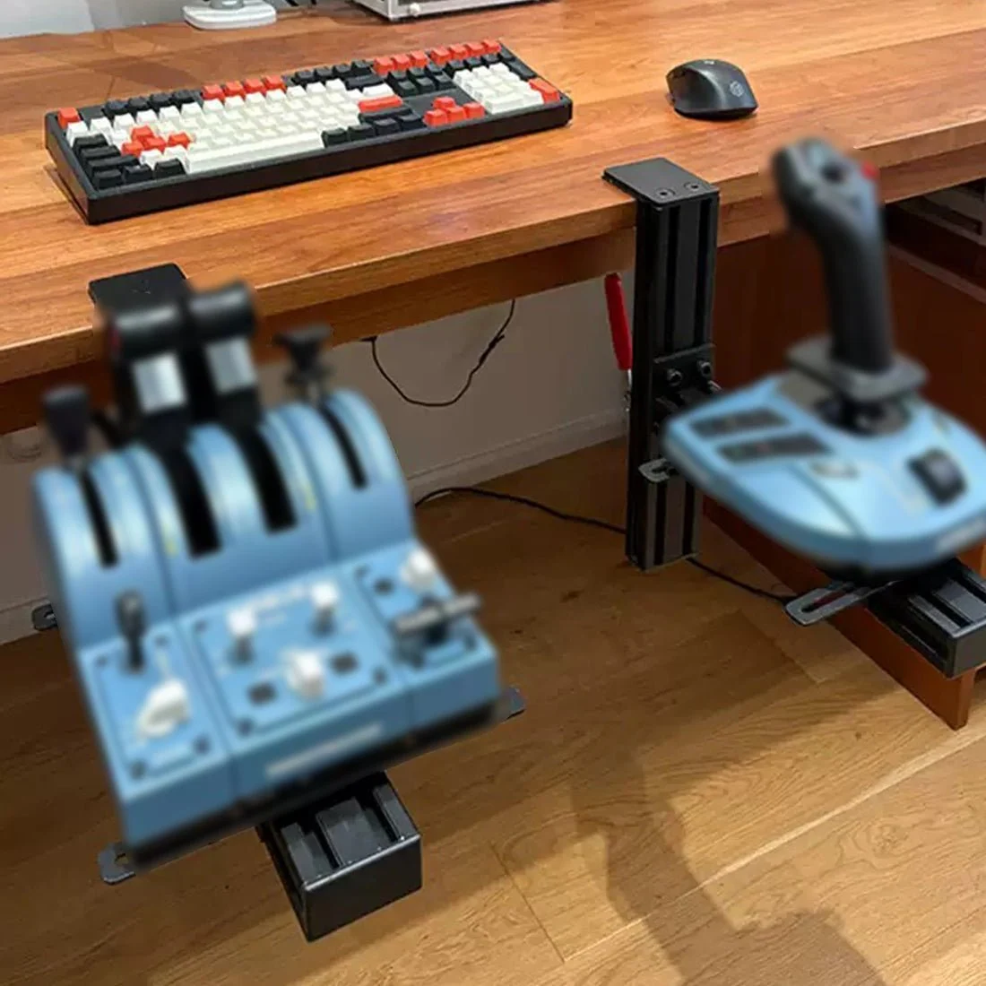Universal Flight Simulator Joystick and Throttle Desk Mount