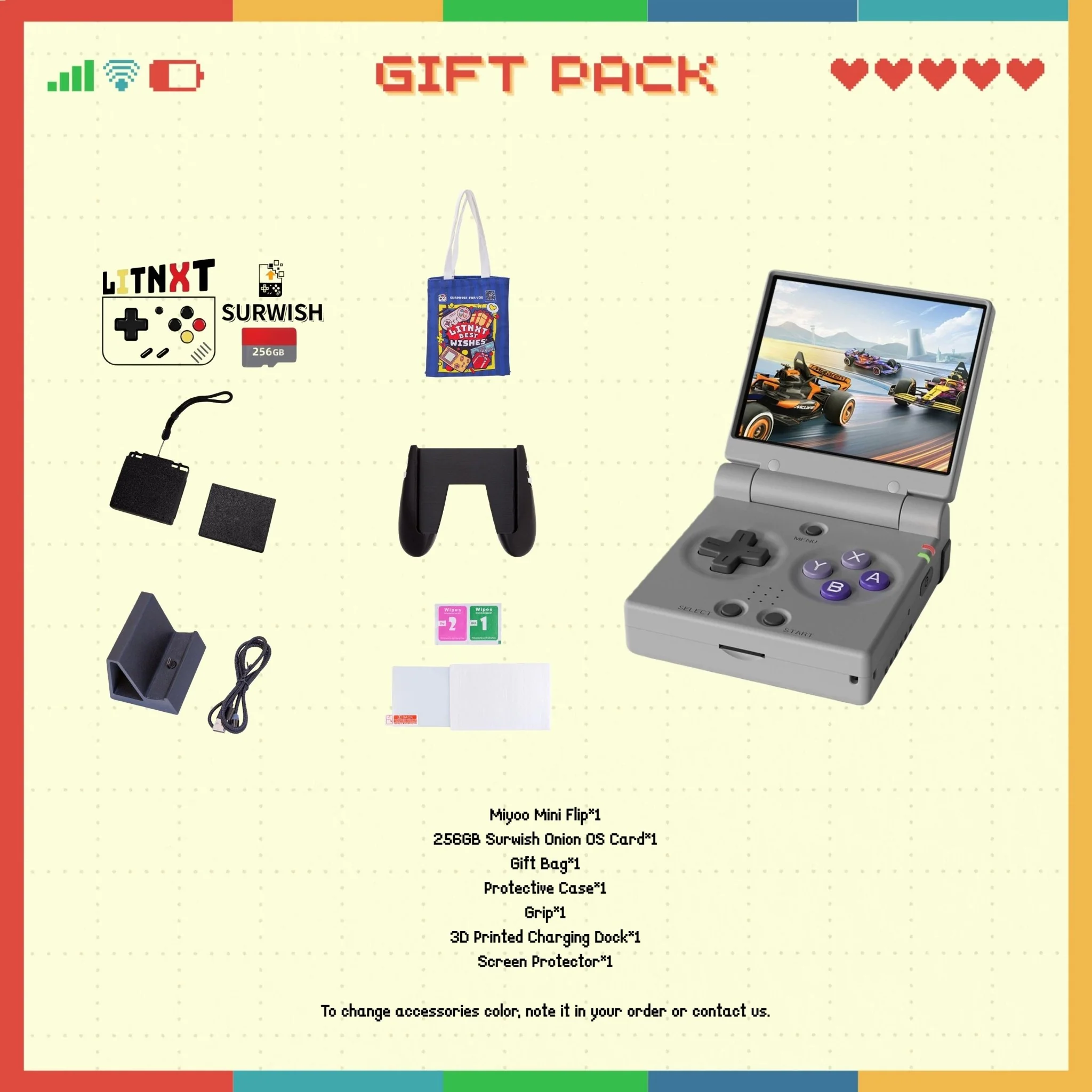 MIYOO MINI FLIP Surwish Onion OS V4.4.0 Retro Handheld Game Console Support Sleep Mode and WIFI