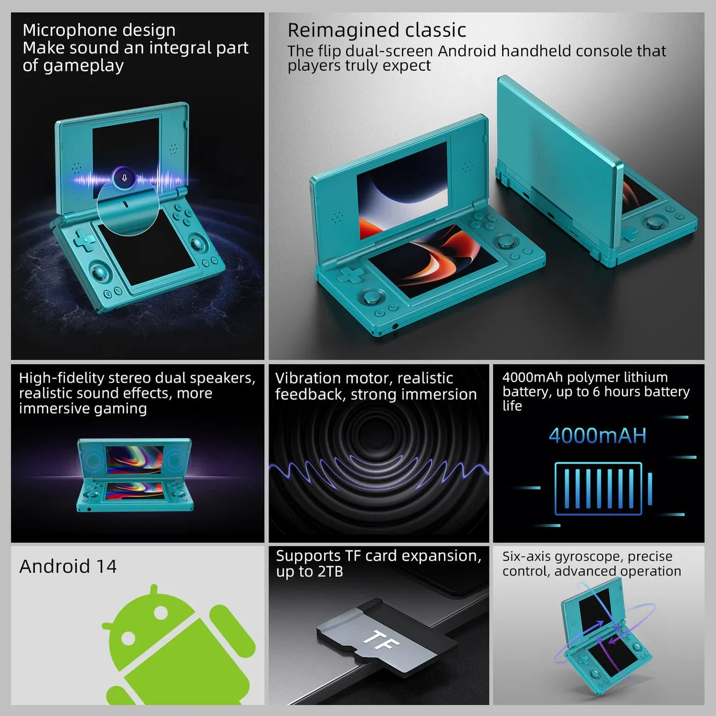 ANBERNIC RG DS Dual Screens Retro Handheld Game Console
