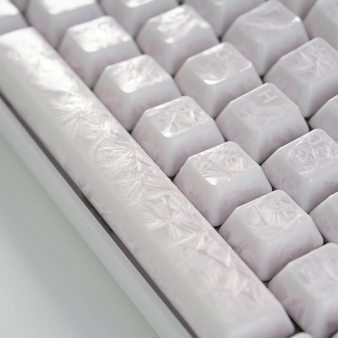 Crystal Texture Ceramic Keycaps, OEM Profile 76/114 keys for Mechanical Keyboard