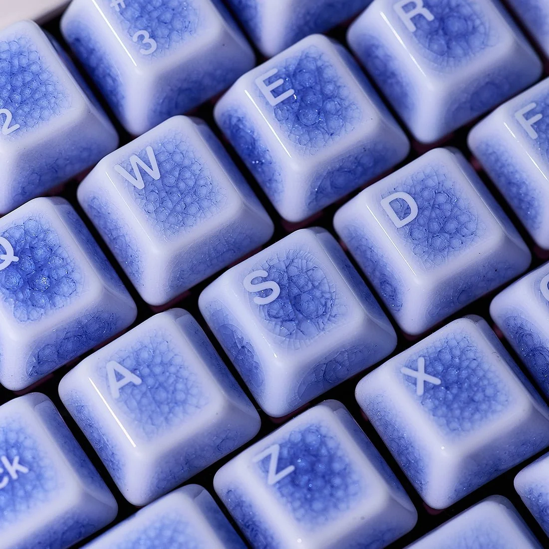 Crackle Ceramic Keycaps Set, OEM Profile 76/114 Keys for Mechanical Keyboard