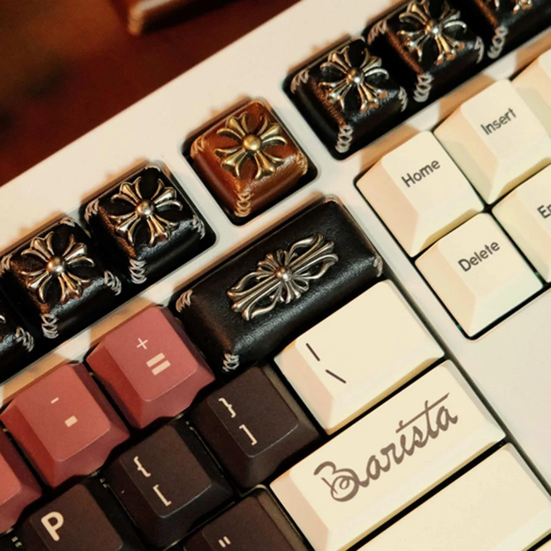 Retro Genuine Leather Backspace Large Keycap for Mechanical Keyboards