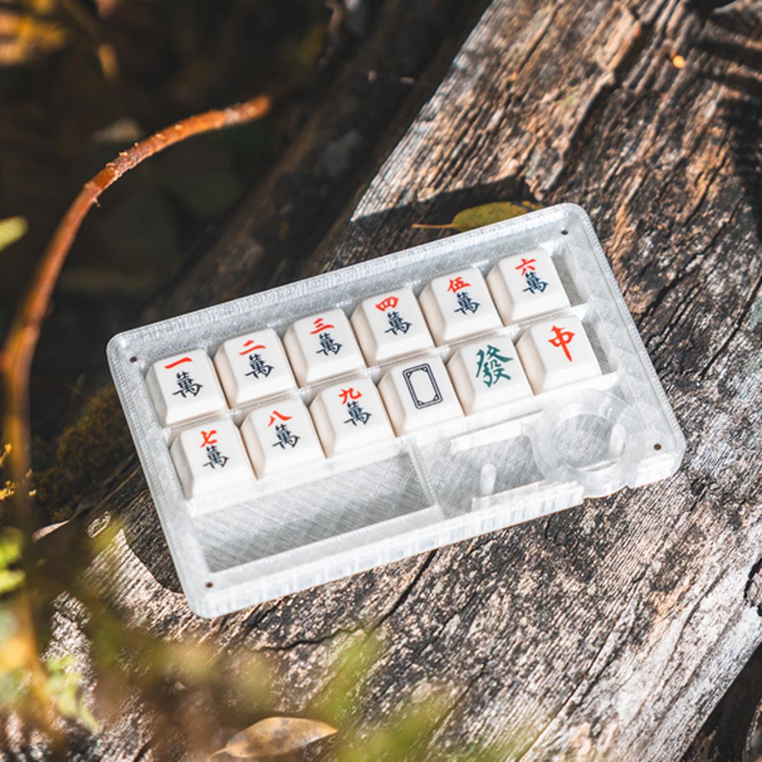 Mahjong R4-Profile Underglaze Ceramic Keycap for Mechanical Keyboard, Custom Builds - 12 Keycaps