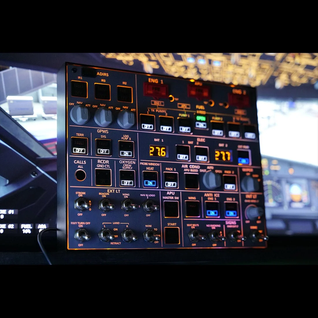 Rowsfire A107 V3.1 A320 MAX Light OVERHEAD Panel for MSFS 2020/2024 - Windows Flight Sim Home Cockpit