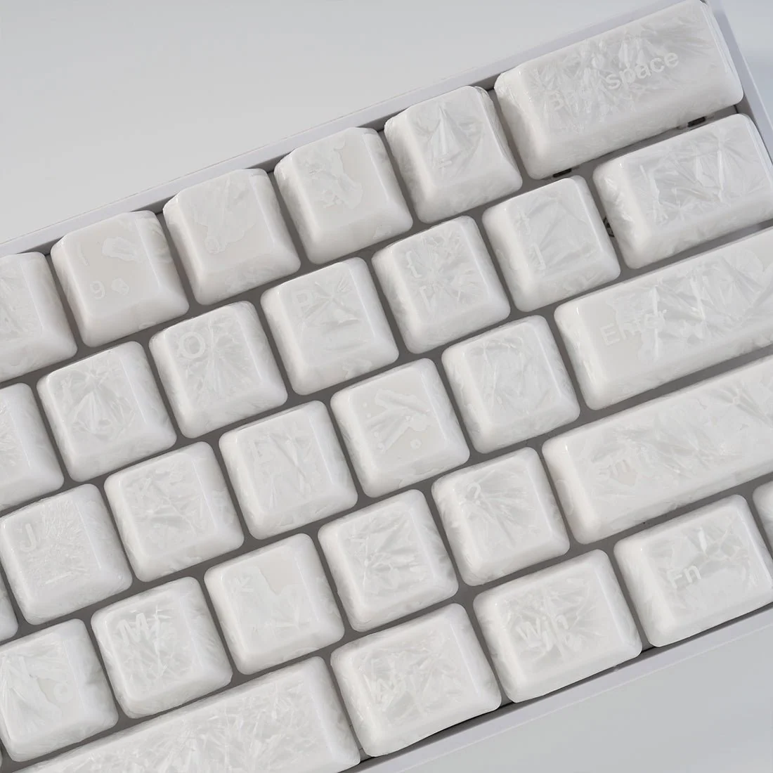 Crystal Texture Ceramic Keycaps, OEM Profile 76/114 keys for Mechanical Keyboard