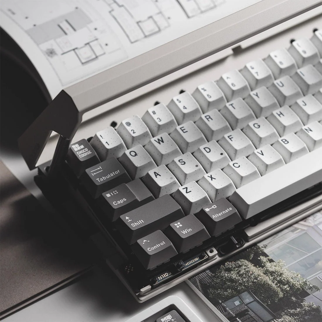 WhirlWind Dye-Sub Original Magnetic Keycaps (White+Deep Grey)