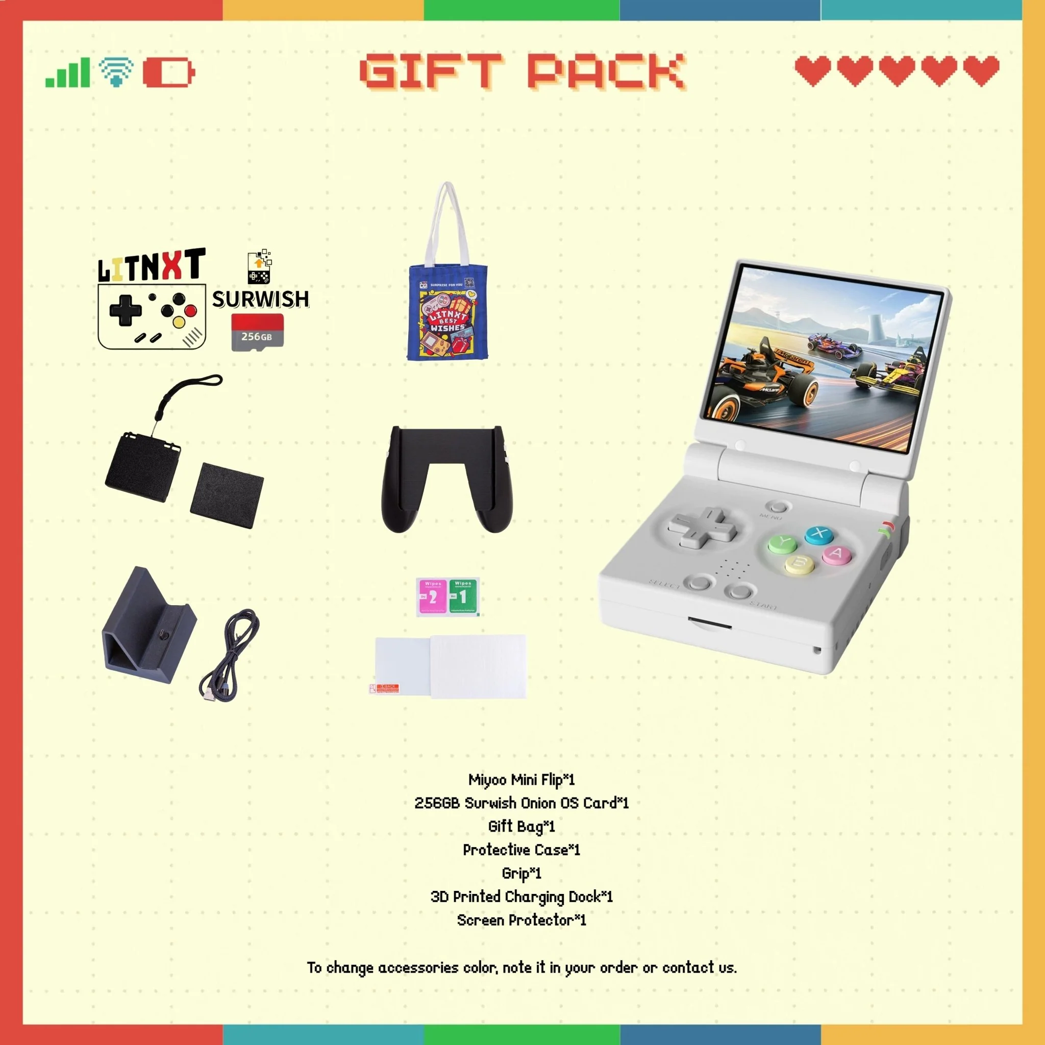 MIYOO MINI FLIP Surwish Onion OS V4.4.0 Retro Handheld Game Console Support Sleep Mode and WIFI