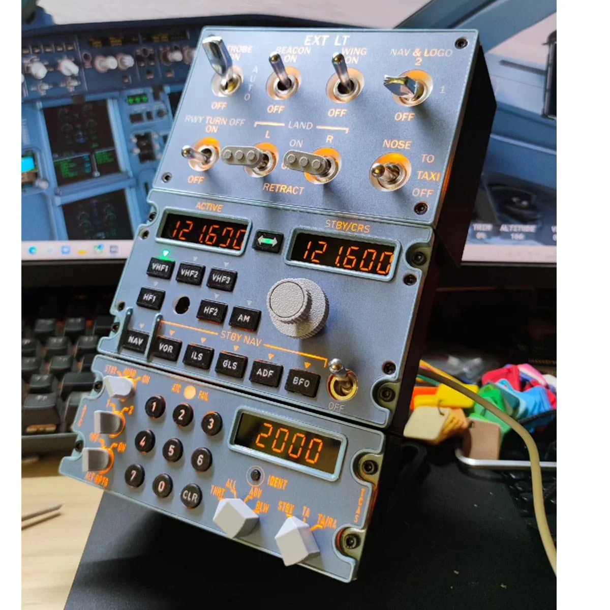 D109 All-in-One A320 Home Cockpit Panel - Integrated RMP+Lighting+ATC for Windows MSFS2020/2024, X-Plane 12 (Fenix, FBW, Toliss) Pre-sale: 1 month