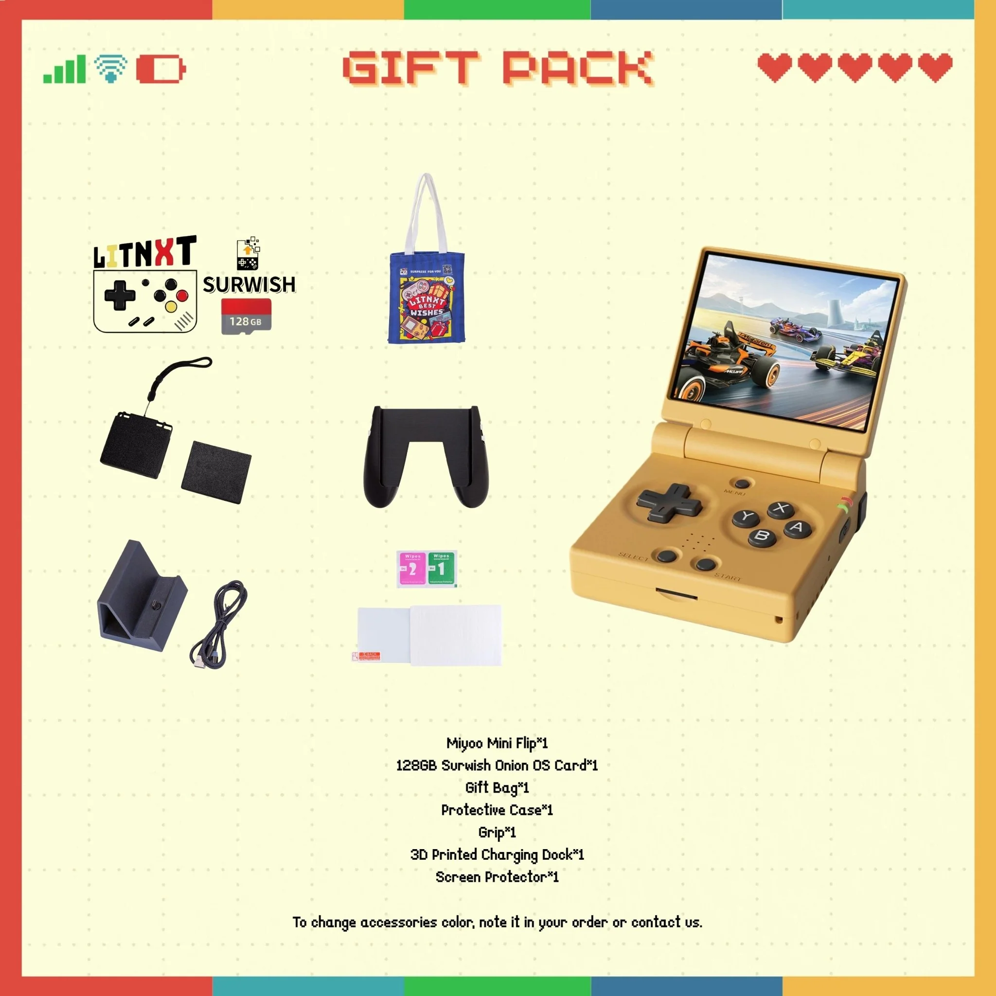 MIYOO MINI FLIP Surwish Onion OS V4.4.0 Retro Handheld Game Console Support Sleep Mode and WIFI