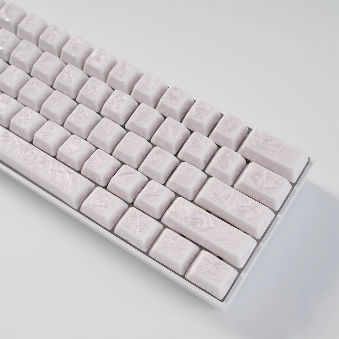 Crystal Texture Ceramic Keycaps, OEM Profile 76/114 keys for Mechanical Keyboard