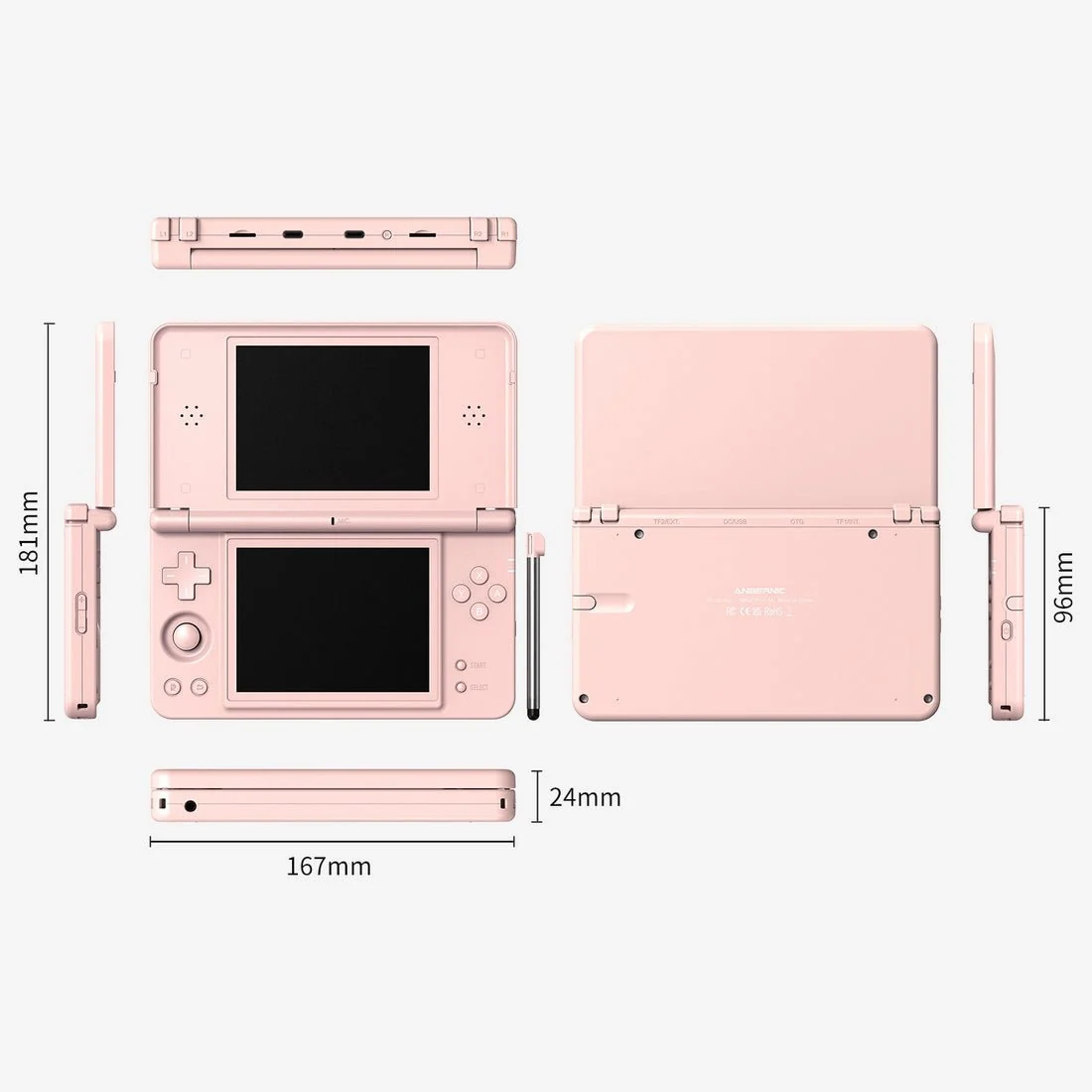 RG DS Plus 4.3-inch Dual-Screen Touchscreen Linux System Retro Portable Handheld Gamepad（16GB Standard）