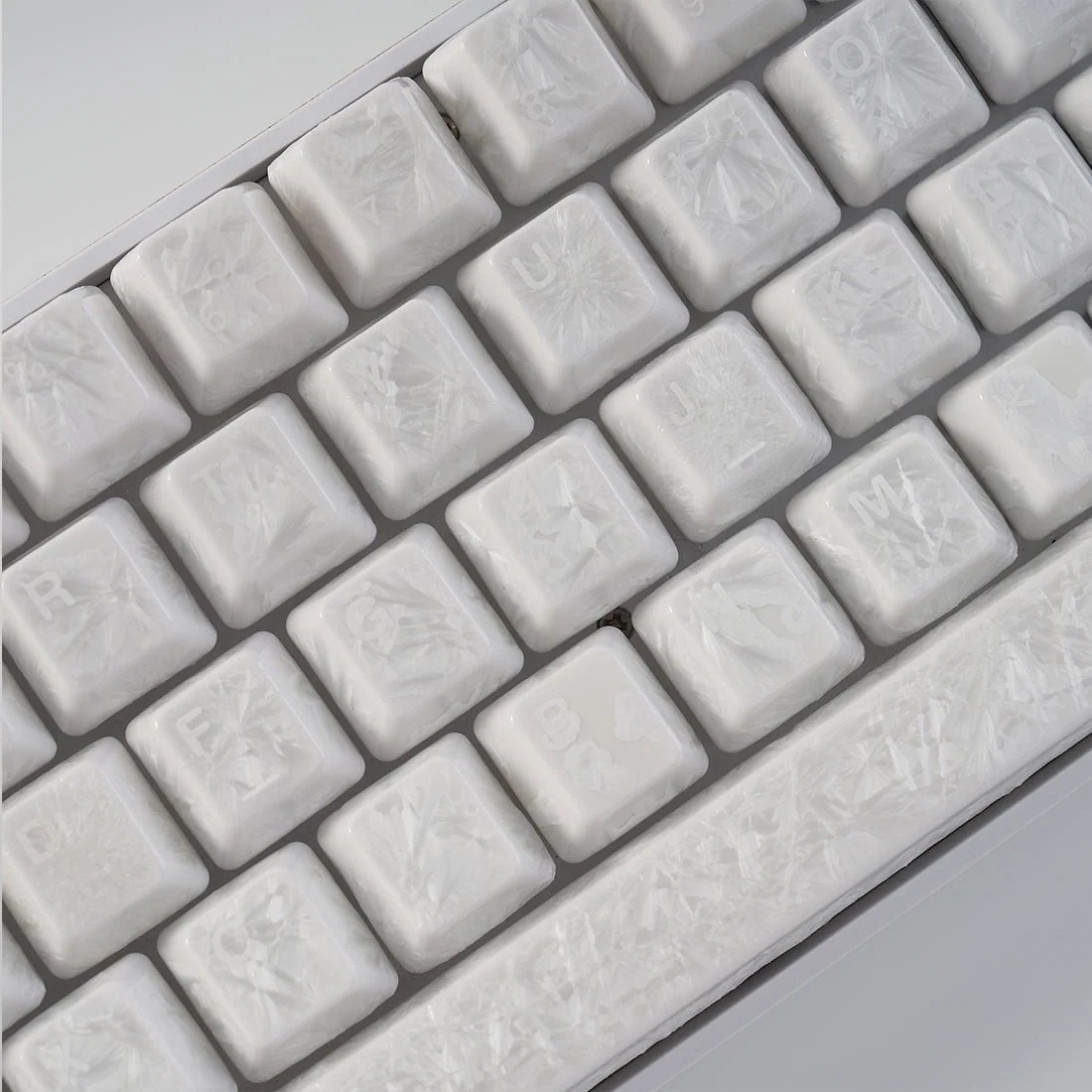 Crystal Texture Ceramic Keycaps, OEM Profile 76/114 keys for Mechanical Keyboard