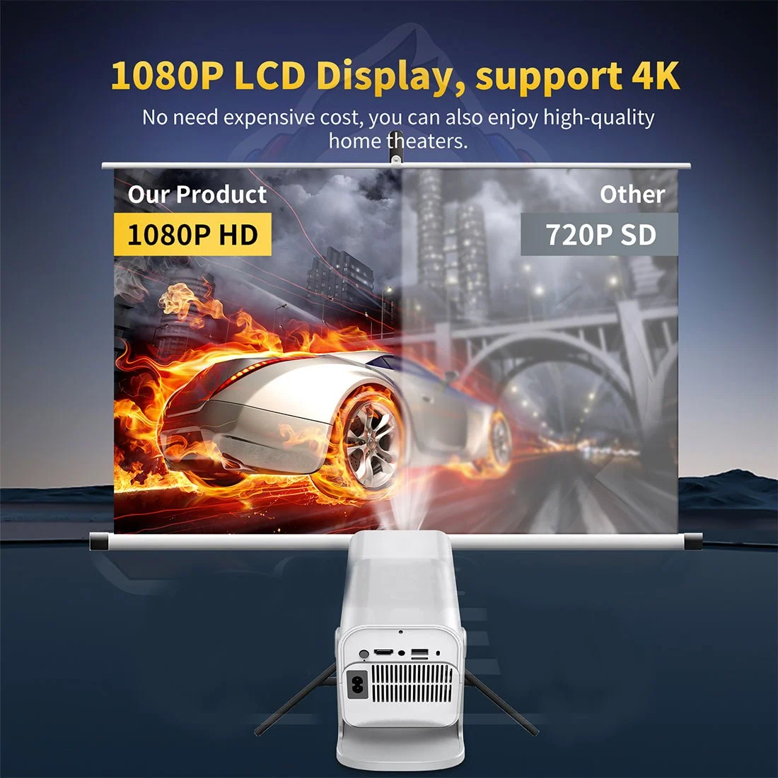 1080P 2-in-1 Projector Game Console