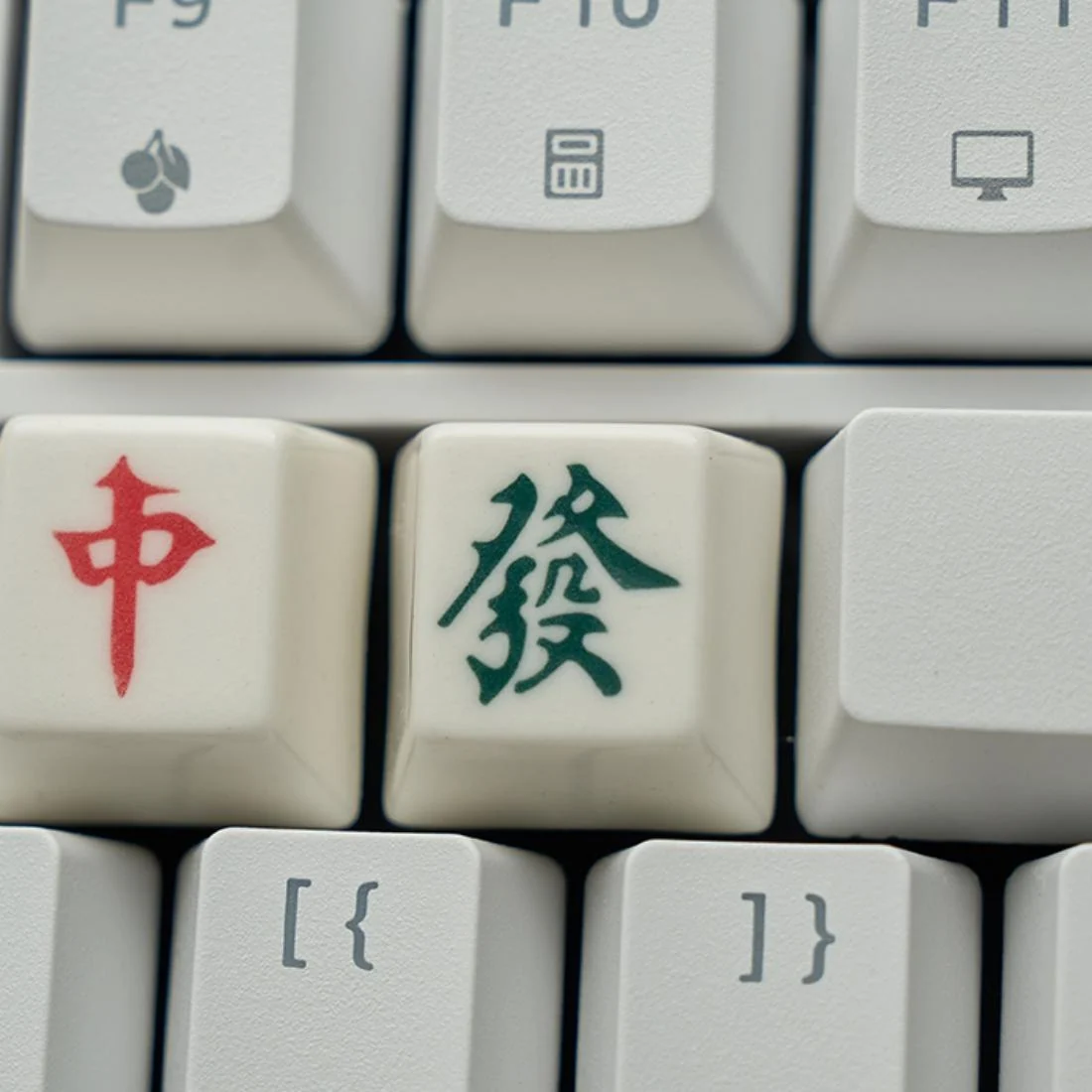 Mahjong R4-Profile Underglaze Ceramic Keycap for Mechanical Keyboard, Custom Builds - 12 Keycaps