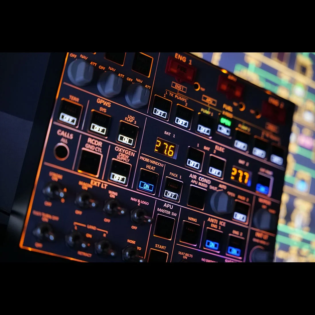 Rowsfire A107 V3.1 A320 MAX Light OVERHEAD Panel for MSFS 2020/2024 - Windows Flight Sim Home Cockpit