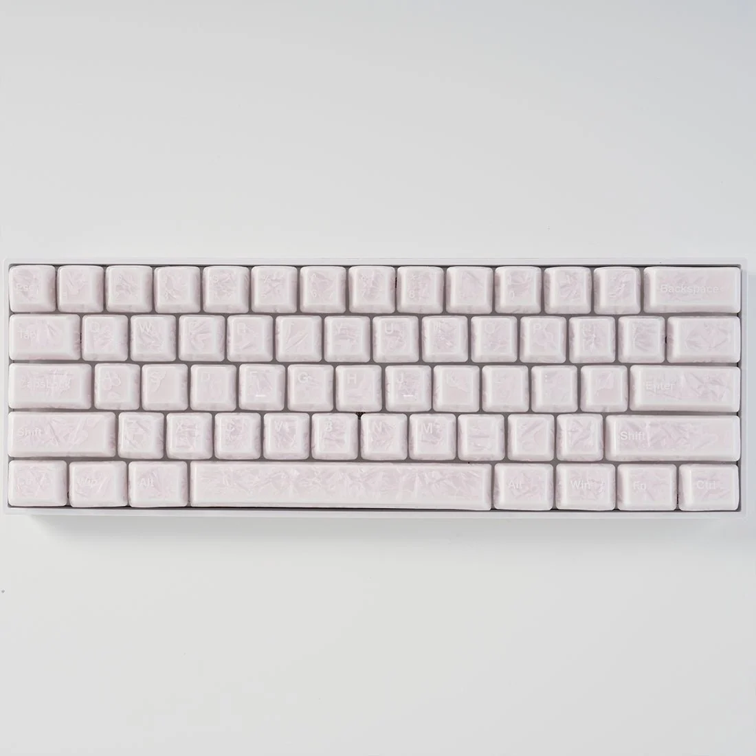 Crystal Texture Ceramic Keycaps, OEM Profile 76/114 keys for Mechanical Keyboard