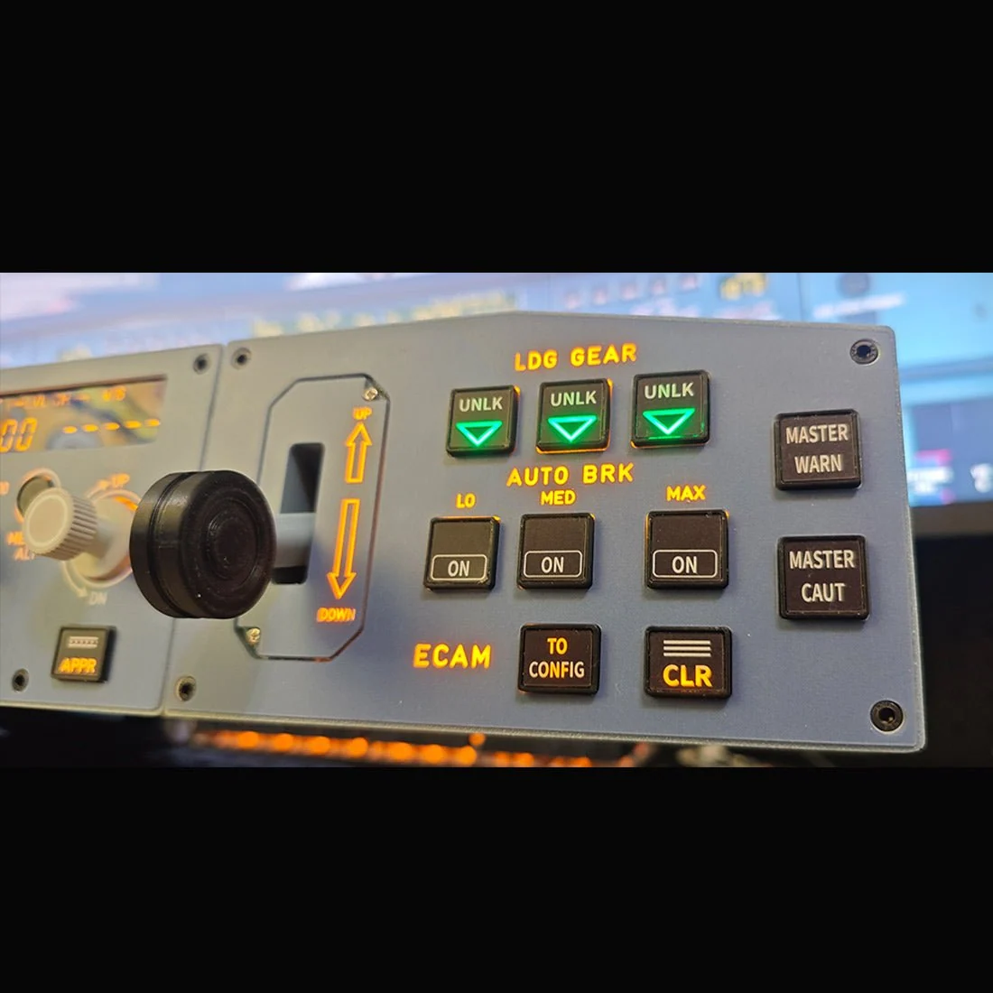 D108 一体式 A320 家用座舱面板 - 集成 FCU+左侧 EFIS+ECAM/起落架/自动刹车警告 适用于 Windows MSFS2020、X-Plane 12（Fenix、FBW、Toliss）预售：15 天
