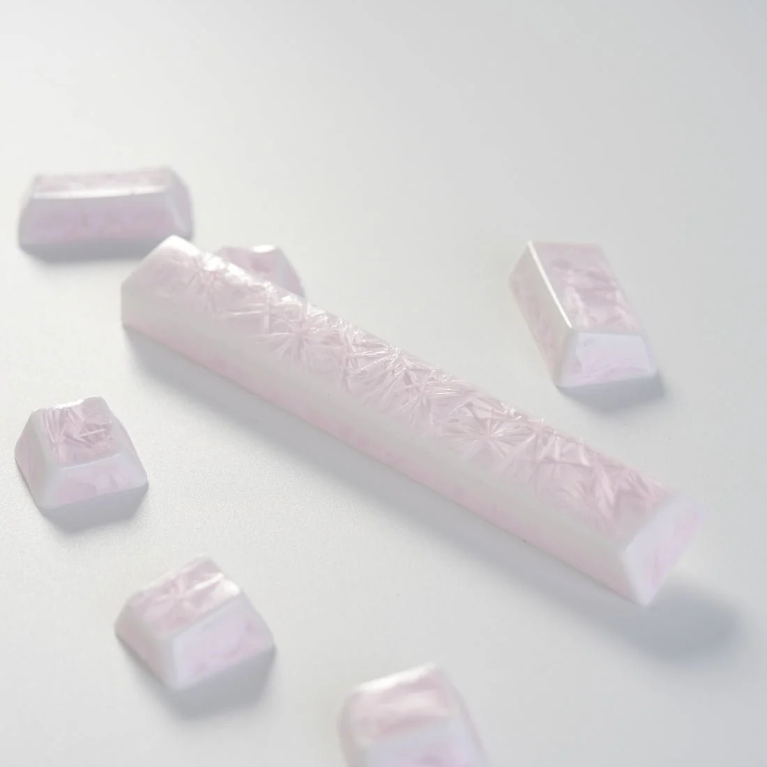 Crystal Texture Ceramic Keycaps, OEM Profile 76/114 keys for Mechanical Keyboard