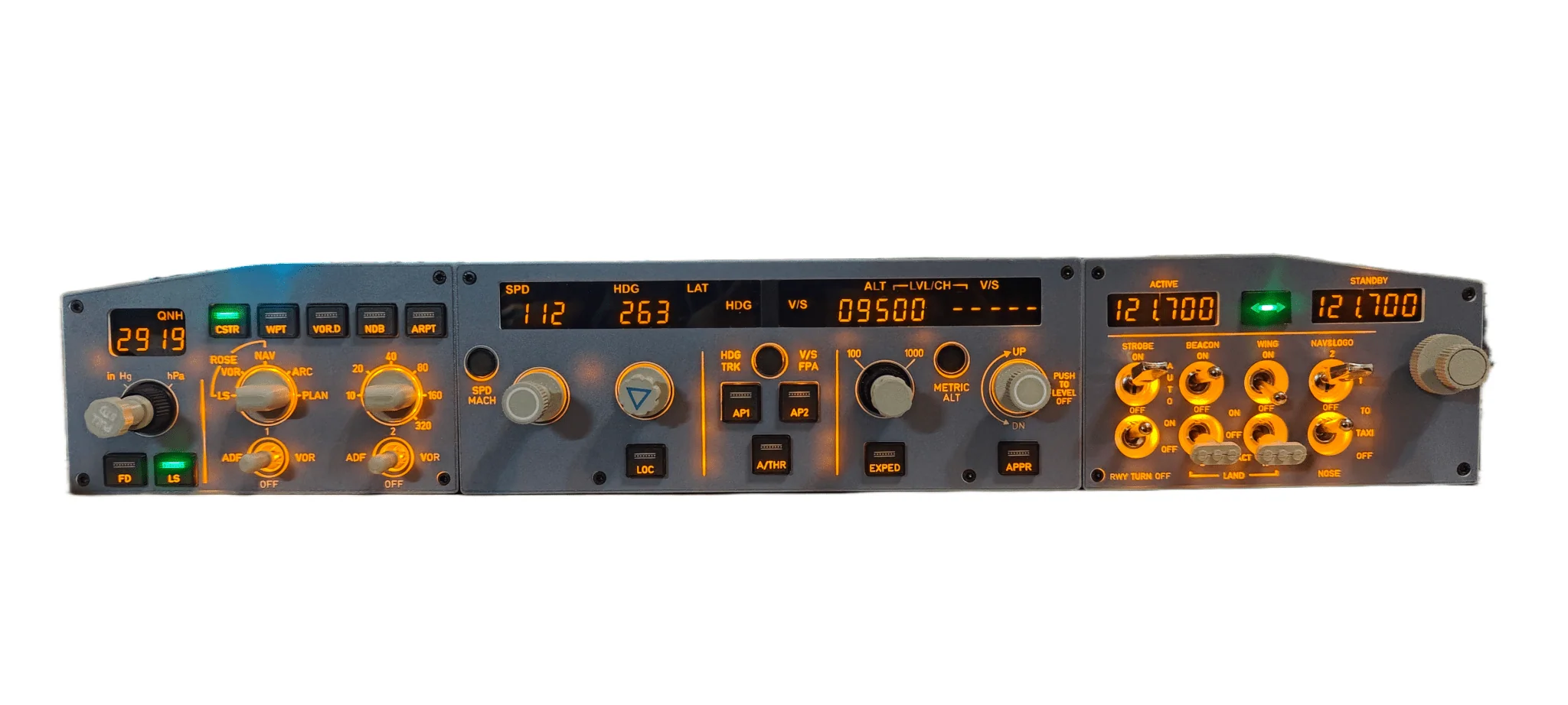 D108 All-in-One A320 Home Cockpit Panel - Integrated FCU+Left EFIS+Custom Lighting/Frequency Module for Windows MSFS2020, X-Plane 12 (Fenix, FBW, Toliss) Pre-sale: 15 days