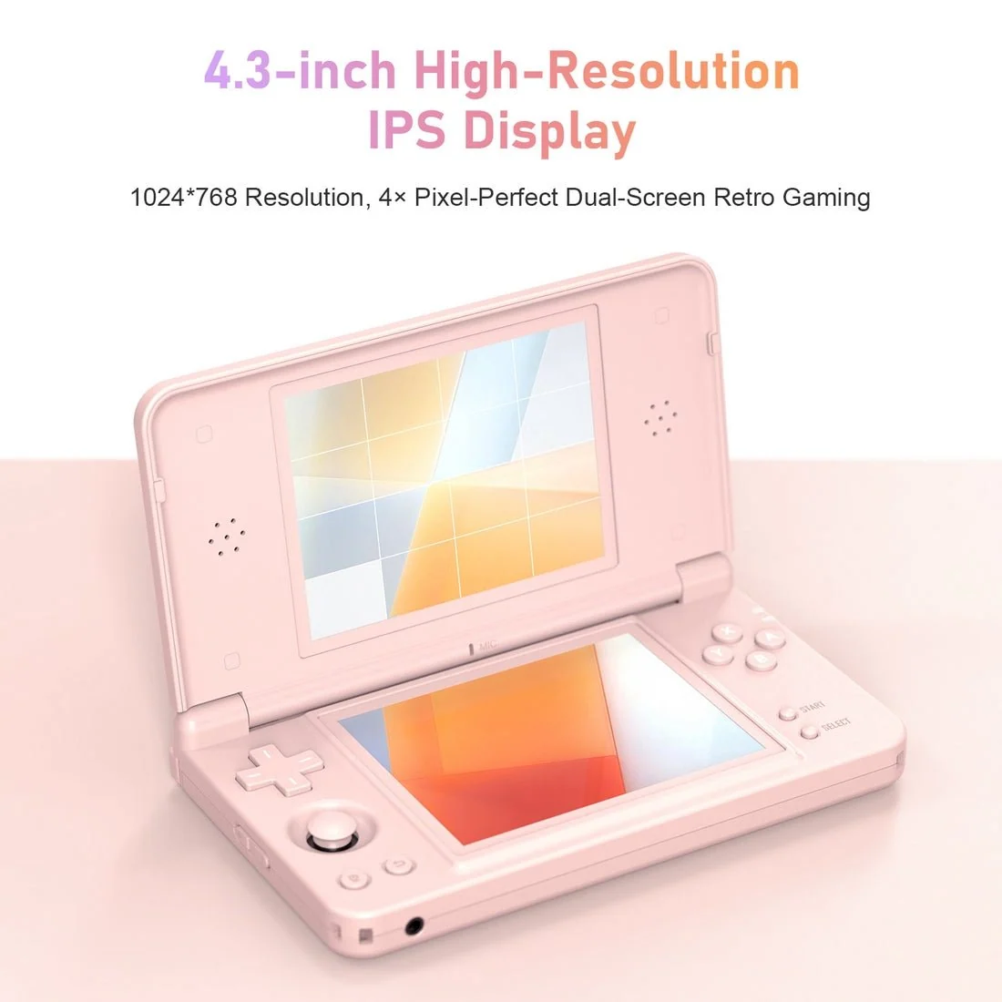 RG DS Plus 4.3-inch Dual-Screen Touchscreen Linux System Retro Portable Handheld Gamepad（16GB Standard）