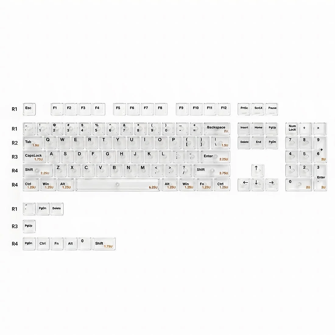 Crackle Ceramic Keycaps Set, OEM Profile 76/114 Keys for Mechanical Keyboard