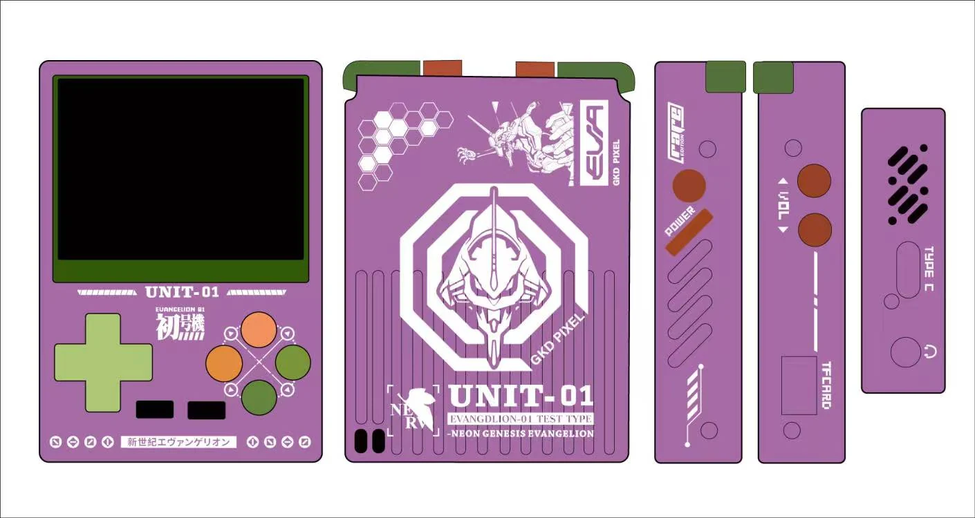 GKD Pixel 2 Metal Retro Handheld Game Console with Customized Laser-Engraved Pattern