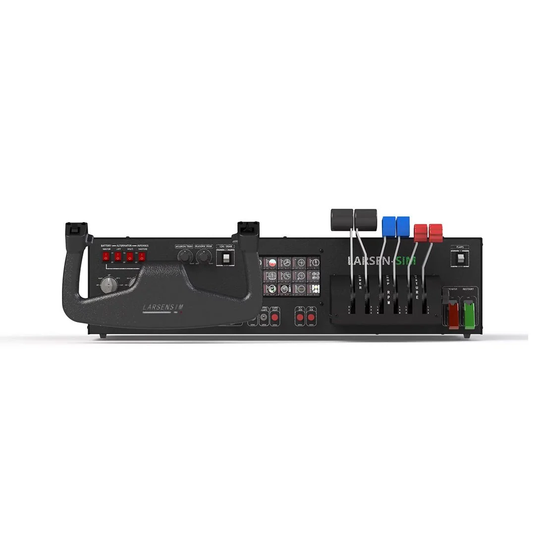 LARSENSIM Desktop Flight Sim Control Metal Housing Panel with Integrated Display for Windows, Compatible with X-Plane MSFS, D40/D42/172 Aircraft Models(Pre order:35 days)