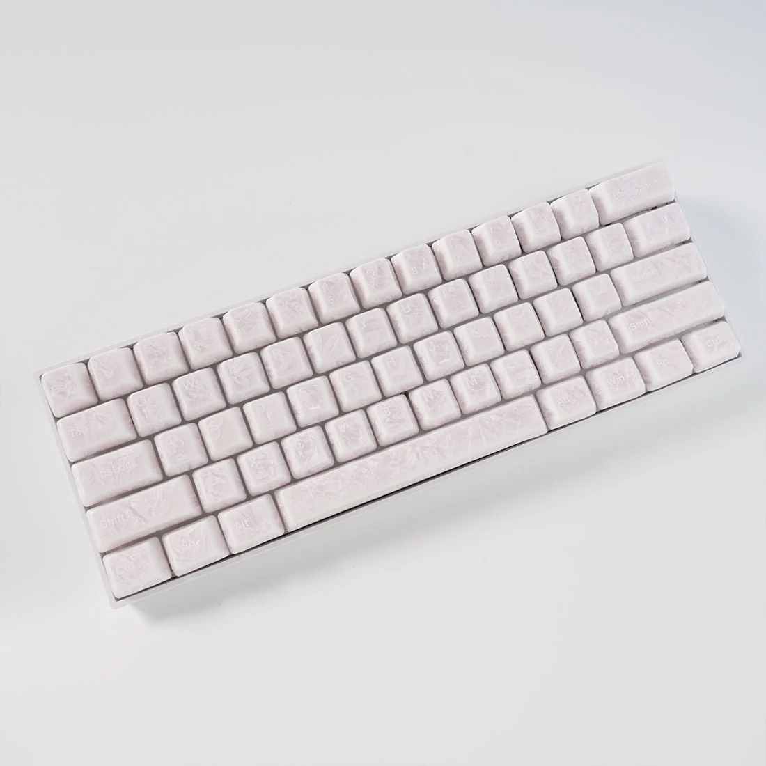 Crystal Texture Ceramic Keycaps, OEM Profile 76/114 keys for Mechanical Keyboard