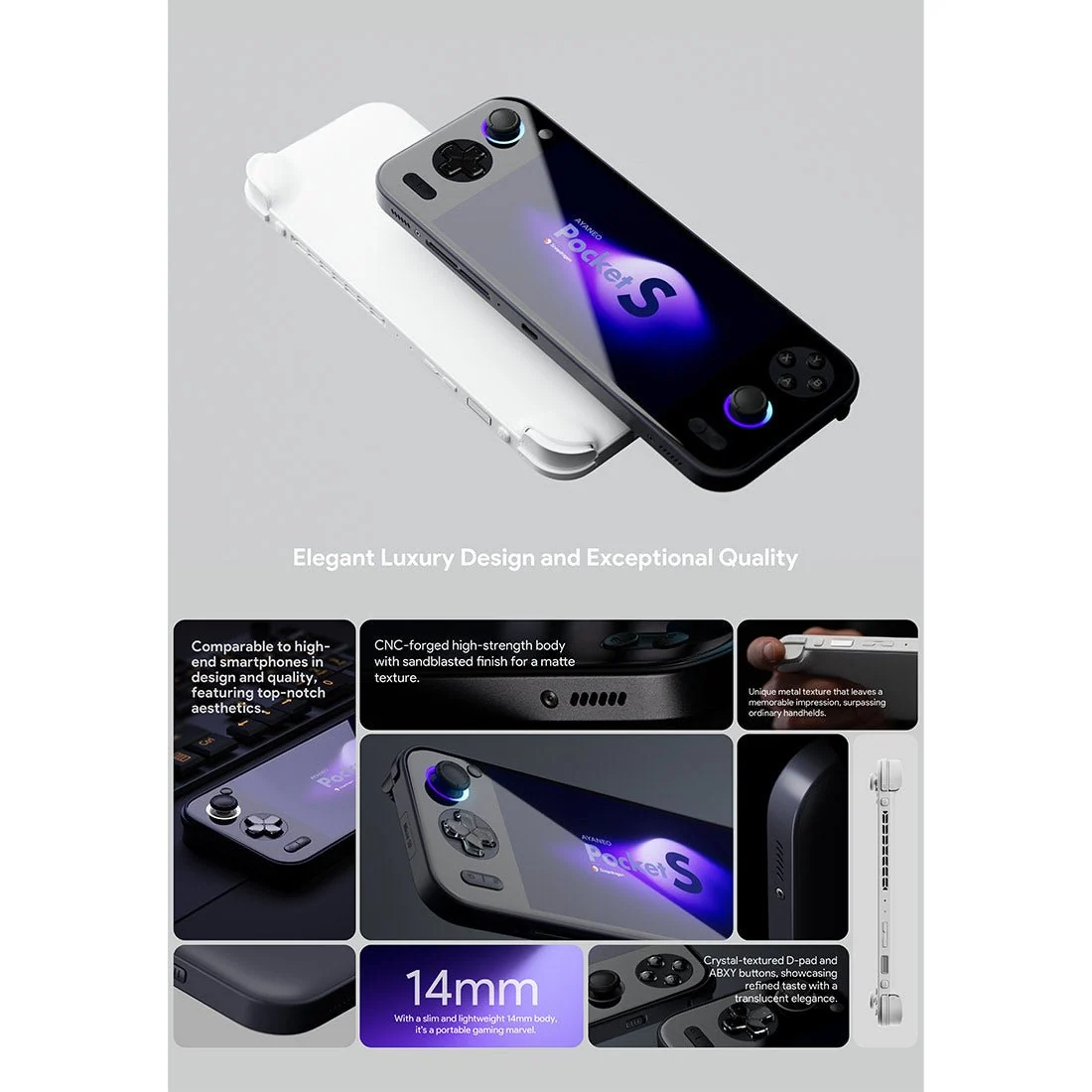 AYANEO Pocket S G3XG2 6-Inch 1080P Retro Handheld Android Game Console