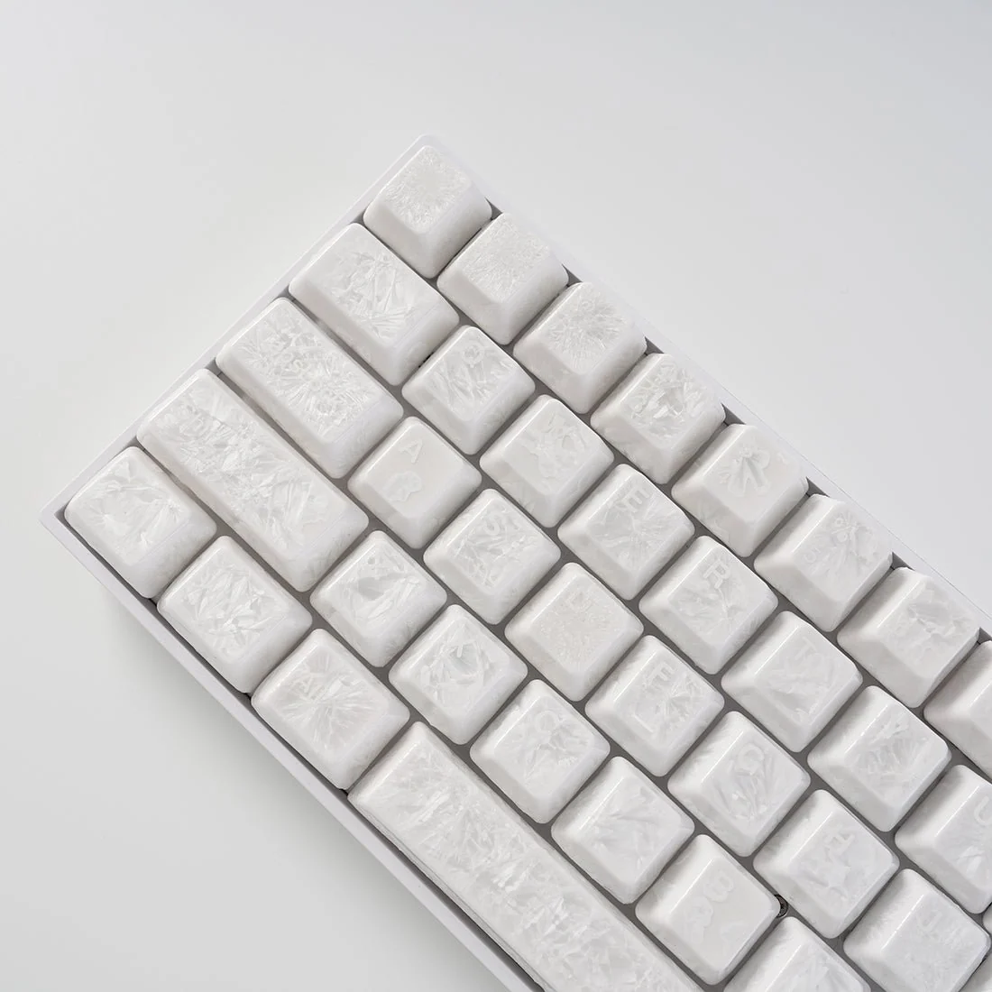 Crystal Texture Ceramic Keycaps, OEM Profile 76/114 keys for Mechanical Keyboard