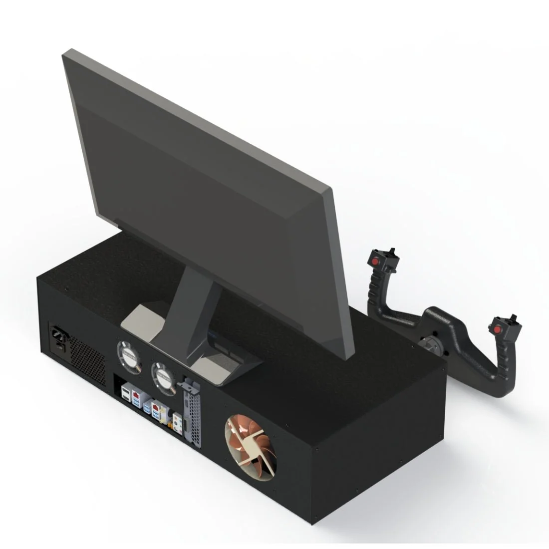 LARSENSIM Desktop Flight Sim Control Metal Housing Panel with Integrated Display for Windows, Compatible with X-Plane MSFS, D40/D42/172 Aircraft Models(Pre order:35 days)