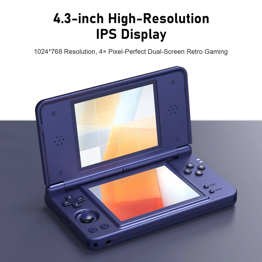 RG DS Plus 4.3-inch Dual-Screen Touchscreen Linux System Retro Portable Handheld Gamepad（16GB Standard）