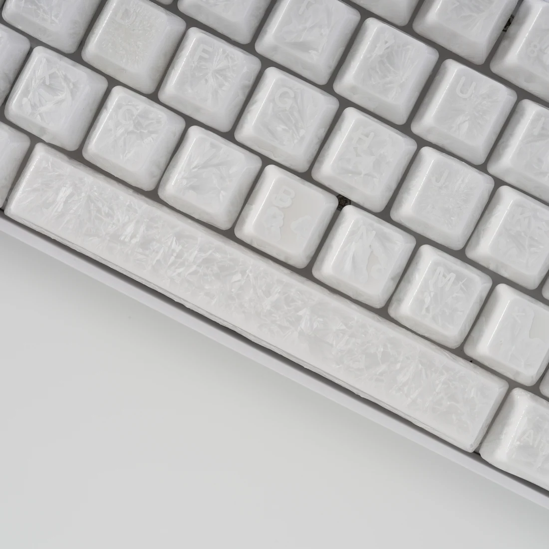 Crystal Texture Ceramic Keycaps, OEM Profile 76/114 keys for Mechanical Keyboard