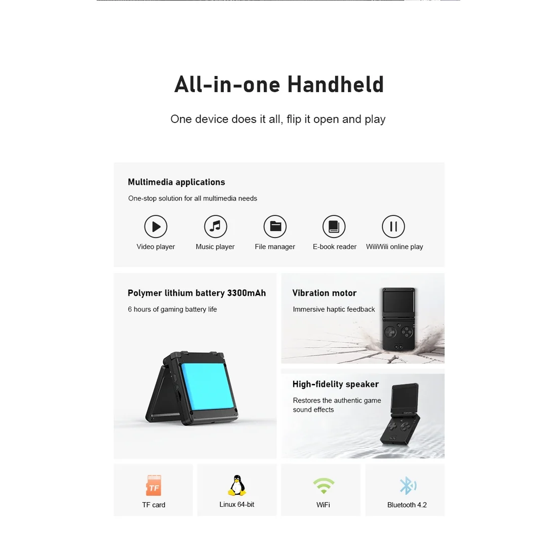 Anbernic RG SP 3.4-inch IPS Portable Flip Handheld Console