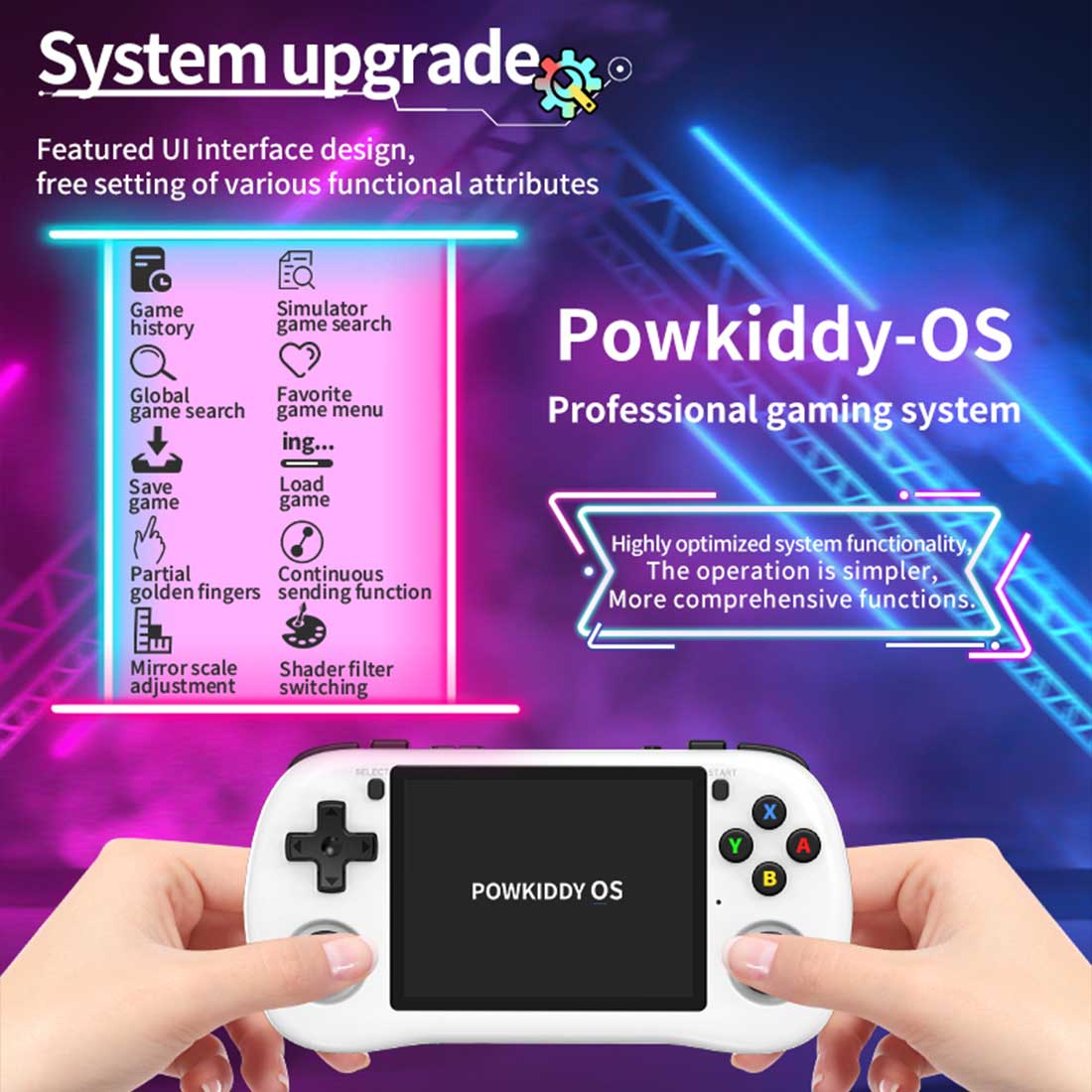 Powkiddy X35H 3.5-Inch IPS 屏幕 横版掌上游戏机