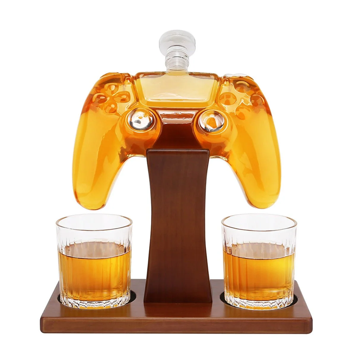 25.4 Oz Game Controller Whiskey Decanter Set with 2 Glasses