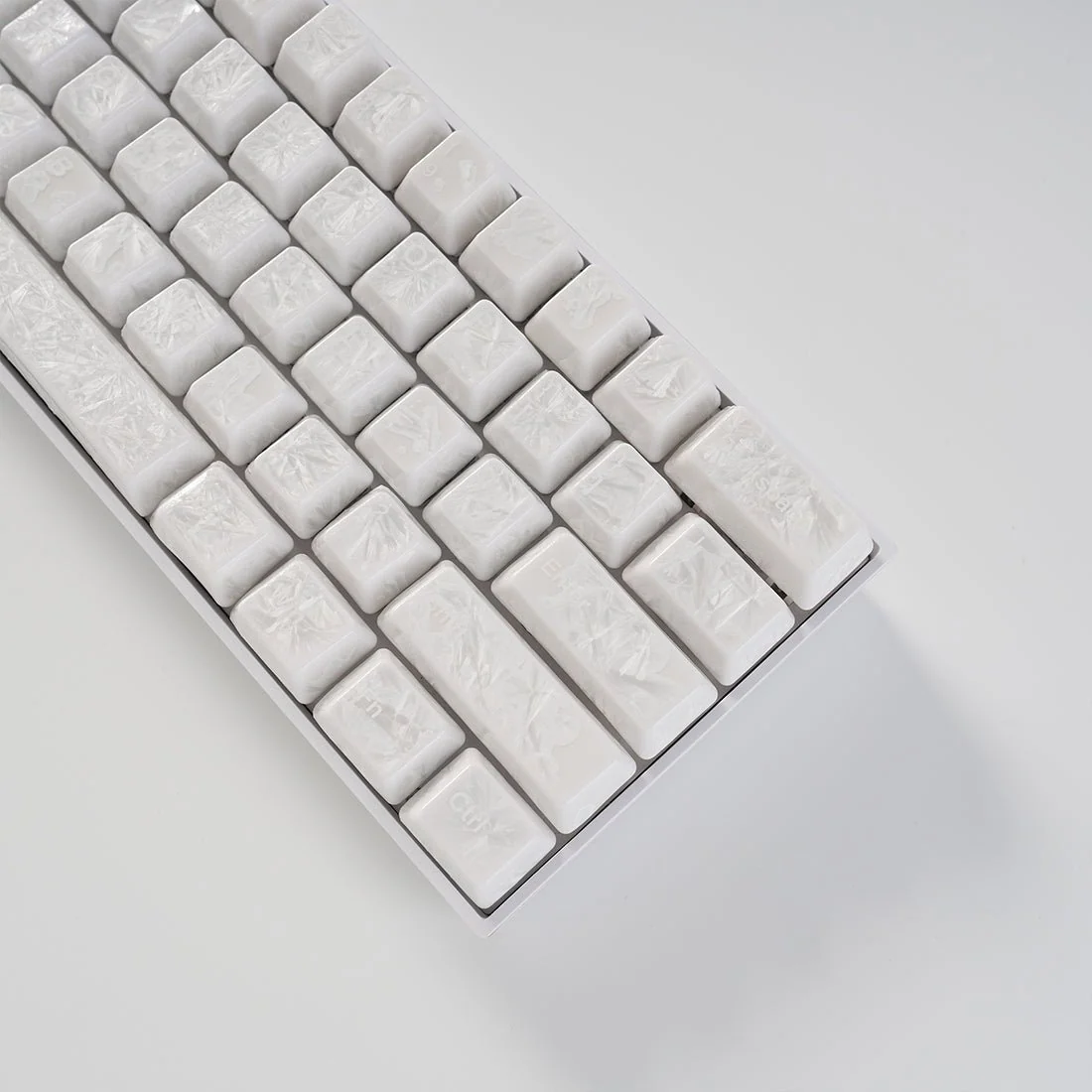 Crystal Texture Ceramic Keycaps, OEM Profile 76/114 keys for Mechanical Keyboard