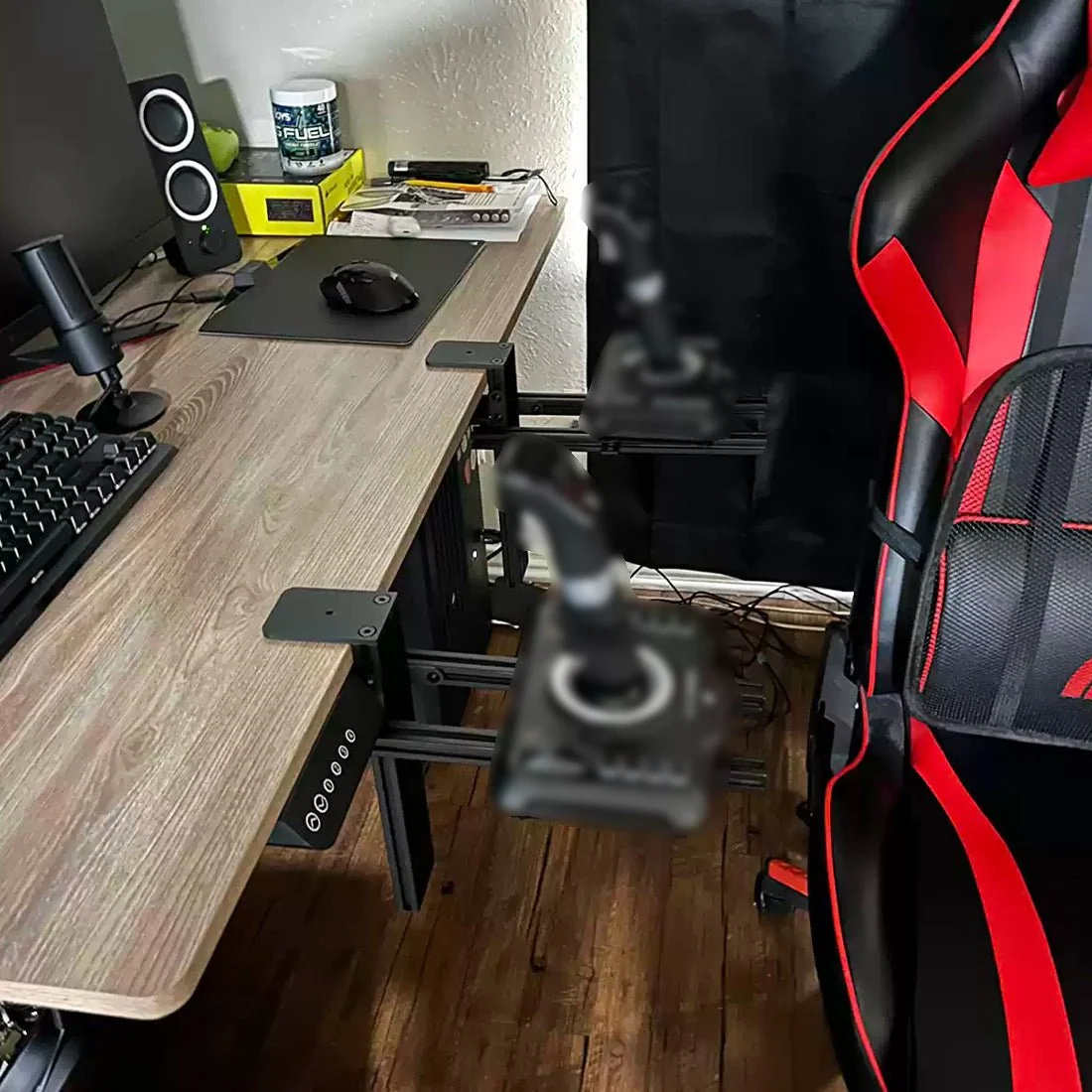 Universal Flight Simulator Joystick and Throttle Desk Mount
